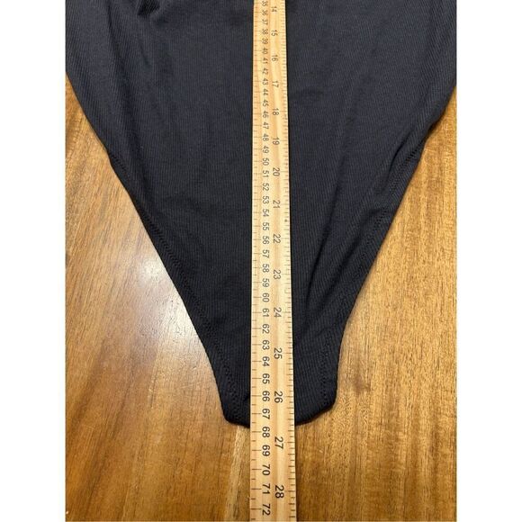 Lane Bryant CACIQUE Rib Keyhole High Leg Thong Bodysuit BLACK Plus Size 26/28 - Picture 7 of 9